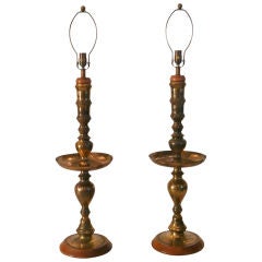 Tall Brass Moroccan Style Lamps