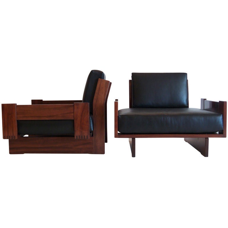 Low Leather Lounge Chairs at 1stdibs