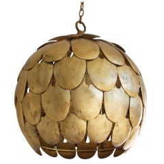 Vintage Gold Leaf Scalloped Ceiling Light