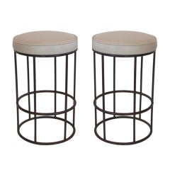 Leather and Iron Stools