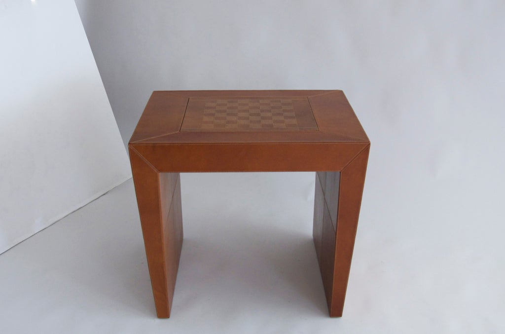 Leather Backgammon and Chess Table