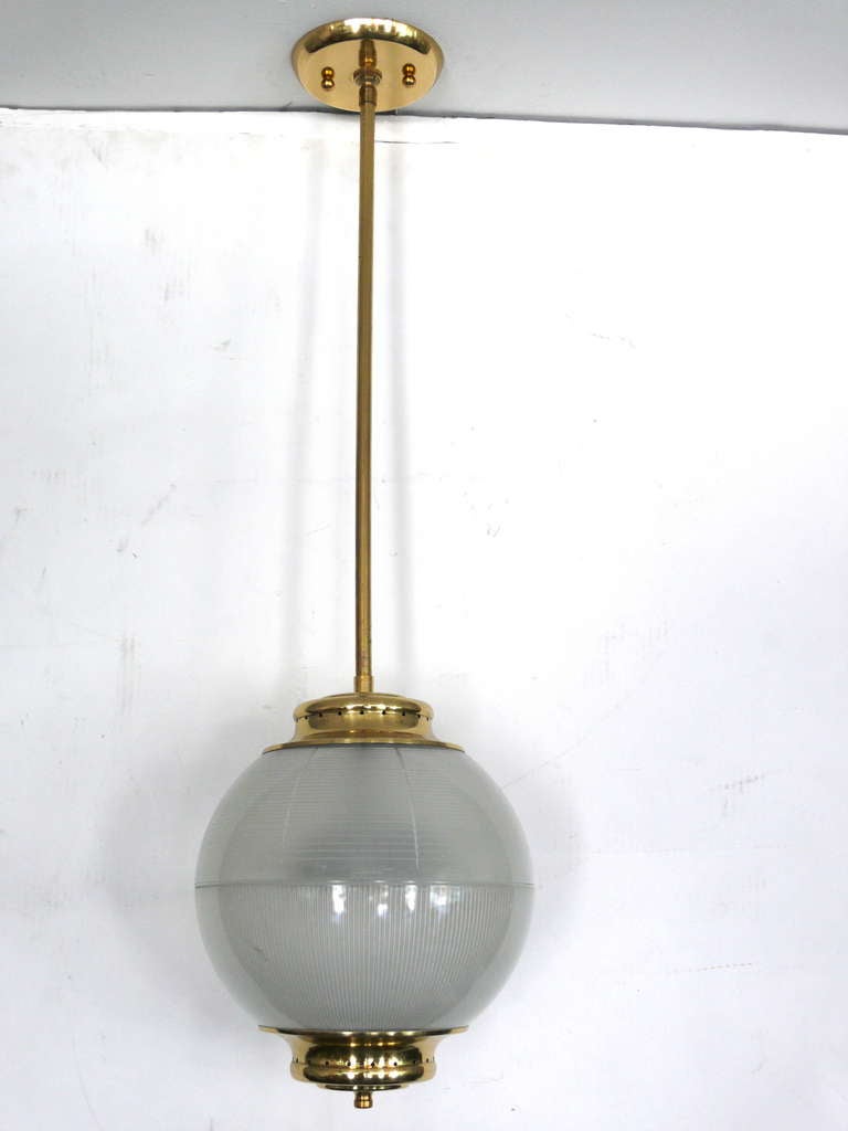 Brass and Glass Pendant by Stilnovo 3