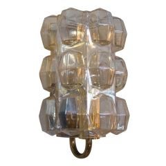 Austrian Geometric Amber Glass Sconce