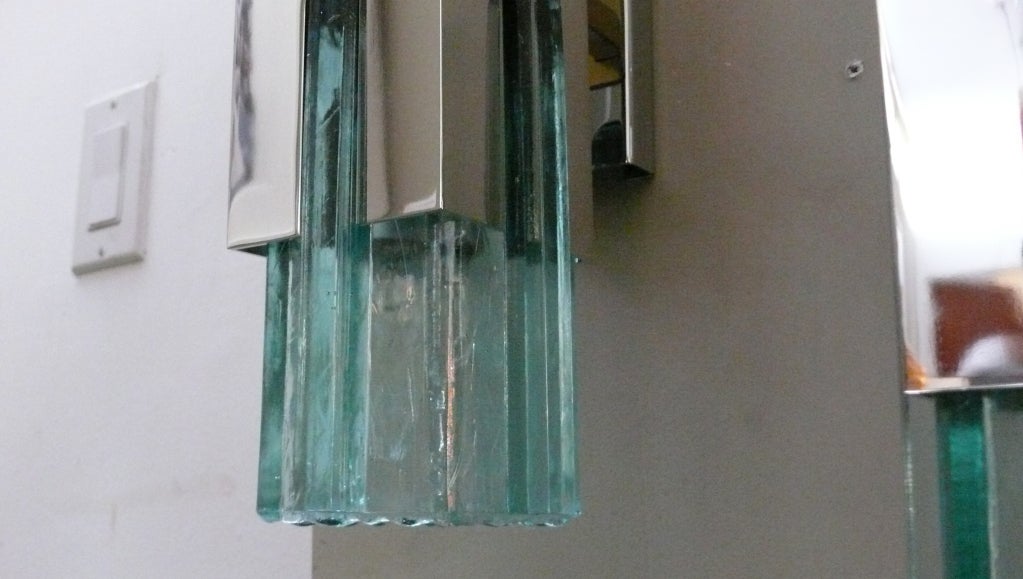 Italian Green Glass Sconces 1