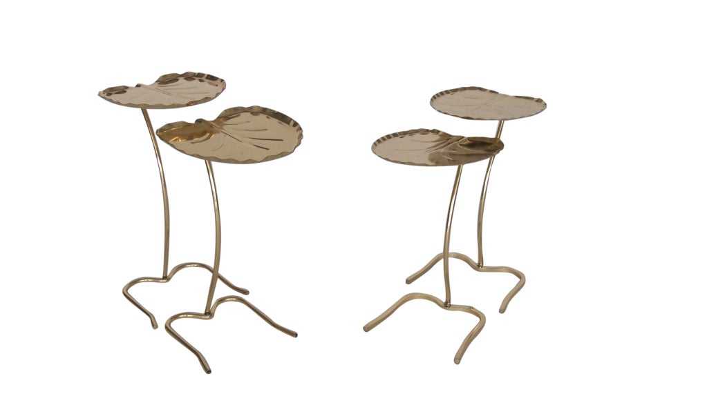 Brass Lily Pad Nesting Tables by Salterini 7