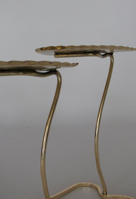 Brass Lily Pad Nesting Tables by Salterini 2