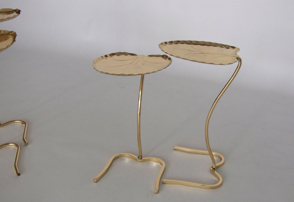 Brass Lily Pad Nesting Tables by Salterini 4