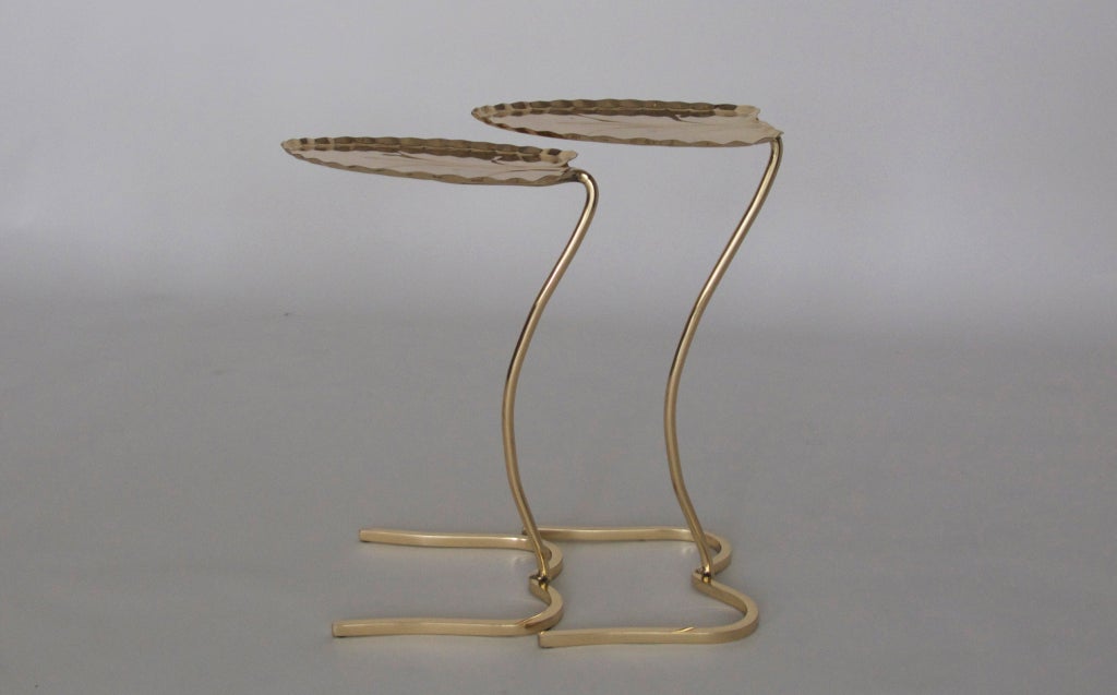 Brass Lily Pad Nesting Tables by Salterini 5