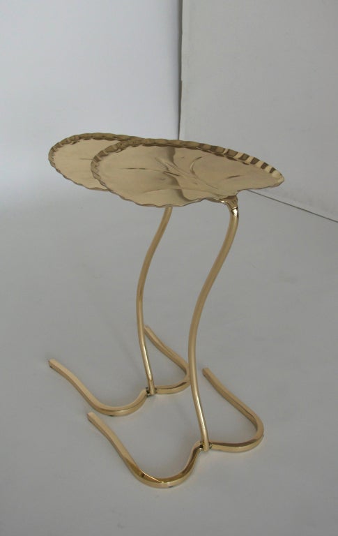 Brass Lily Pad Nesting Tables by Salterini 6