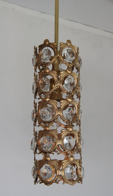 20th Century Italian Brass and Crystal Pendants