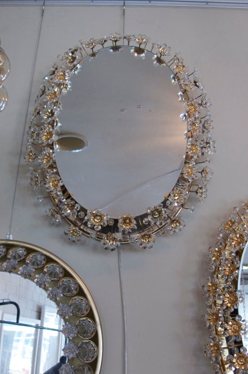 Italian Floral Crystal Mirror 3