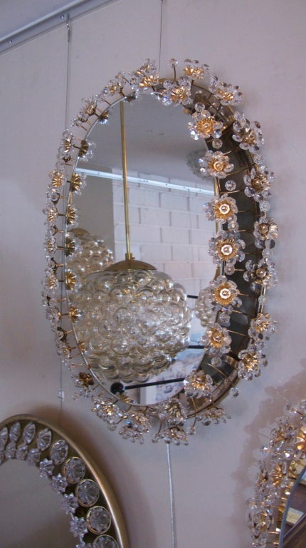 Italian Floral Crystal Mirror 4