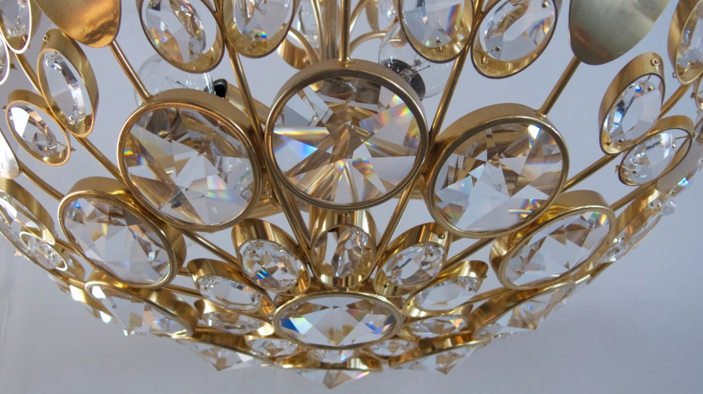 Italian Crystal and Brass Dome Light 2
