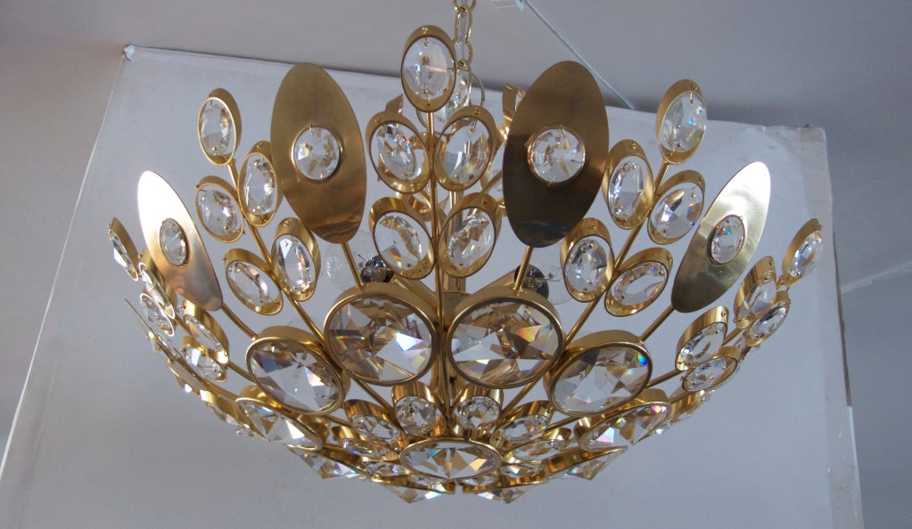 Italian Crystal and Brass Dome Light 3