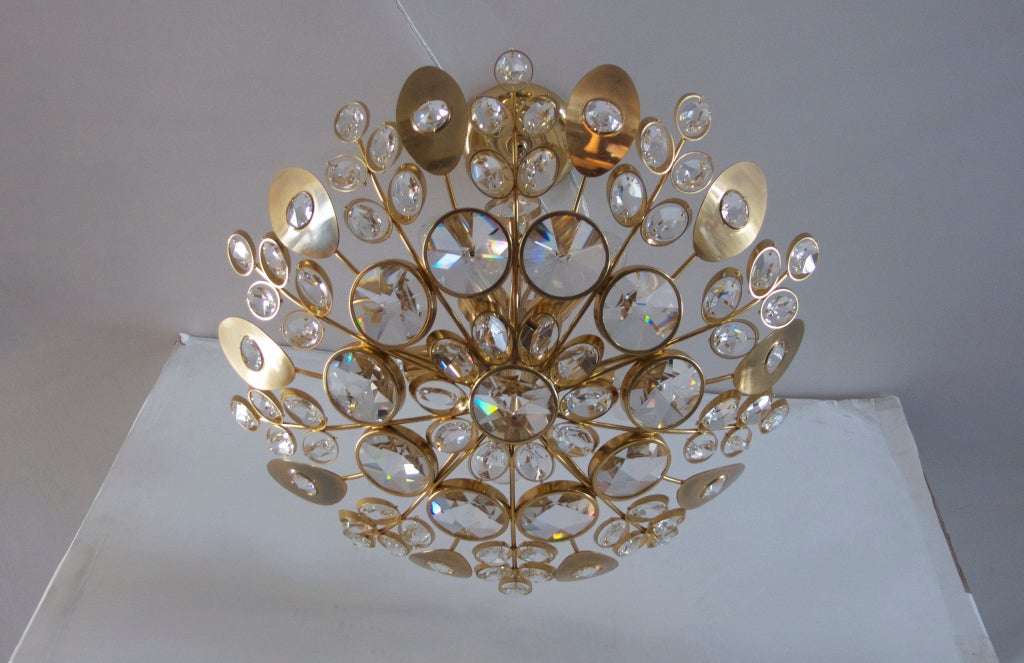 Italian Crystal and Brass Dome Light 4