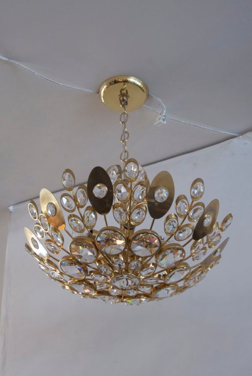 Italian Crystal and Brass Dome Light 5