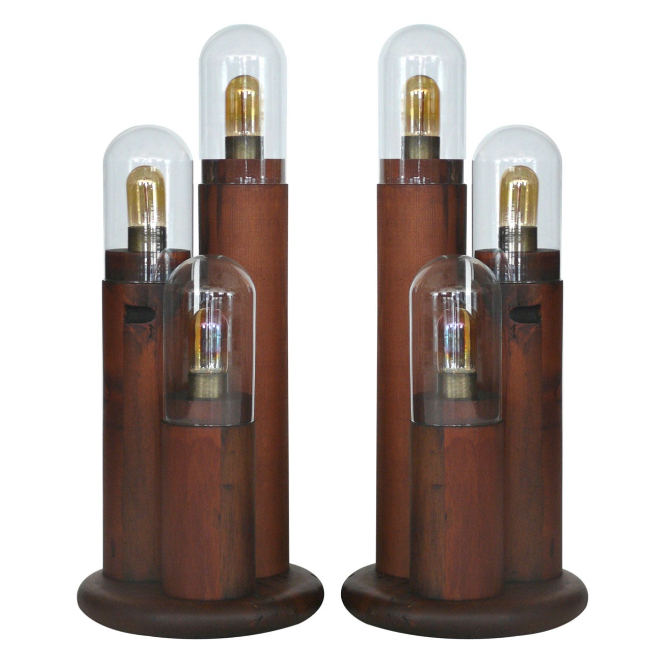 Wood Cactus Table Lamps