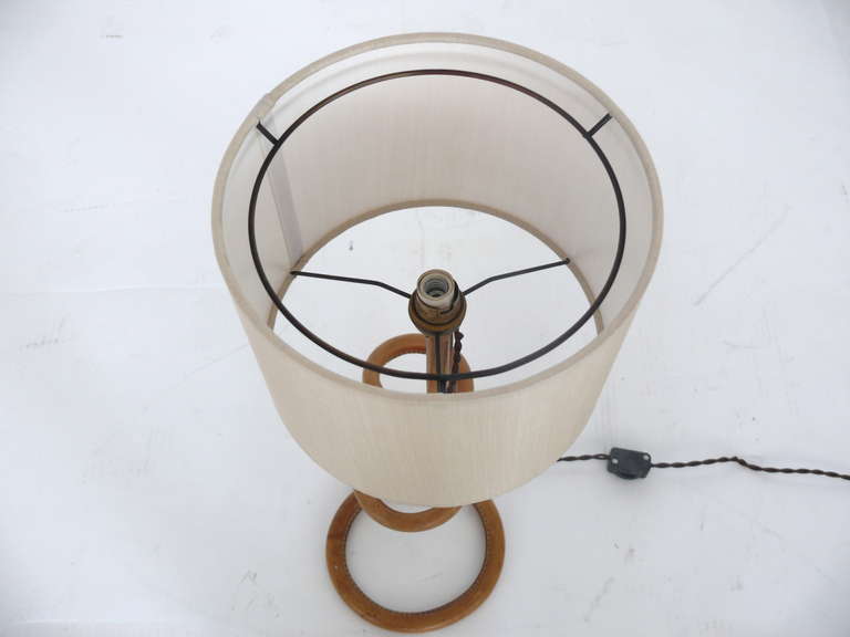 Petite Leather Lamp by Jacques Adnet 1