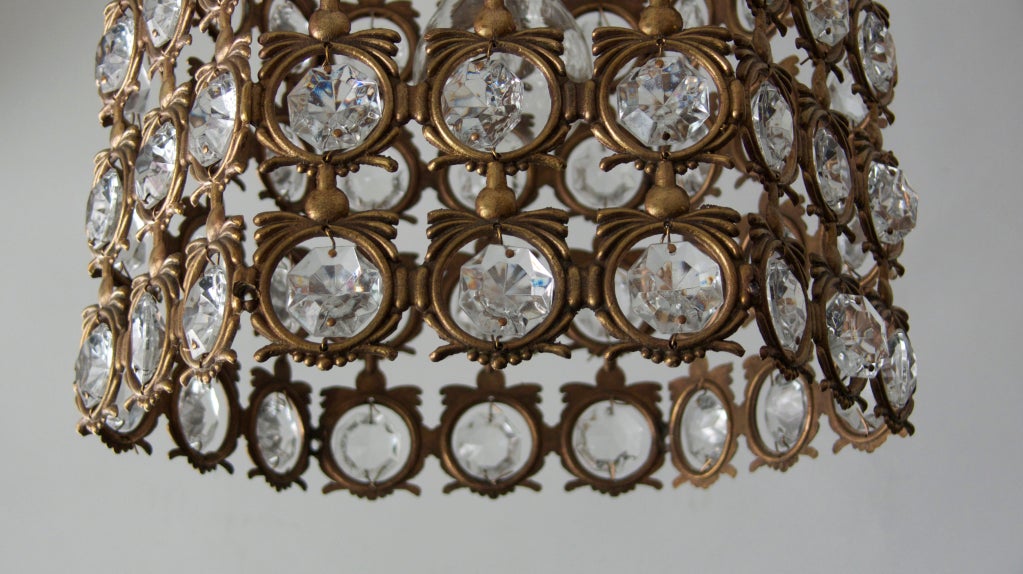 Italian Brass and Crystal Chandelier 2