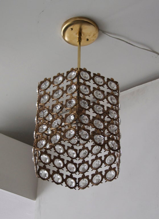 Italian Brass and Crystal Chandelier 4