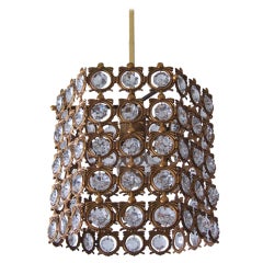 Italian Brass and Crystal Chandelier