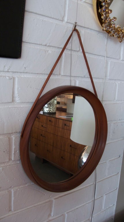 Danish Mirror with Leather Strap 3