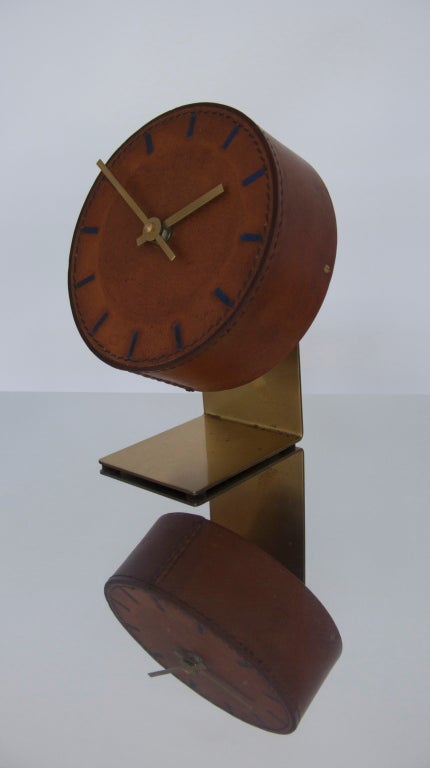 Austrian Carl Aubock Leather Clock