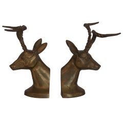 Bronze Antelope Bookends