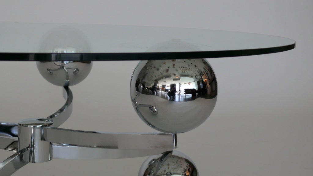 French Chrome Sputnik Coffee Table In Excellent Condition In Beverly Hills, CA