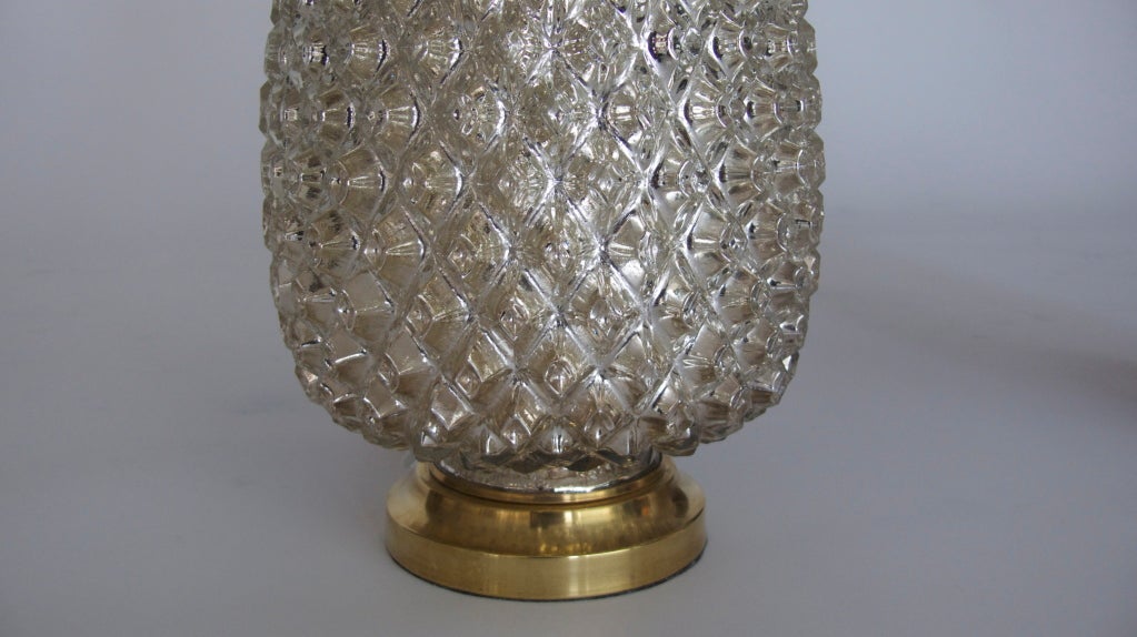 20th Century Large Pineapple Mercury Glass Lamp