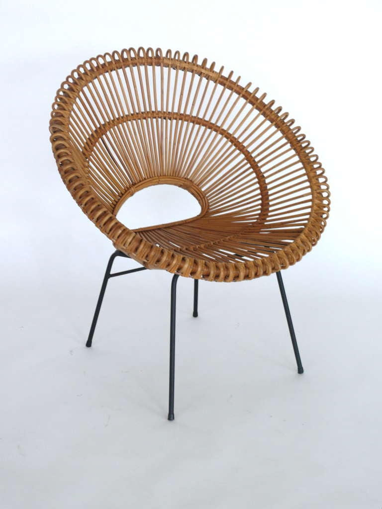 Rattan Bucket Chairs in the style of Franco Albini 2