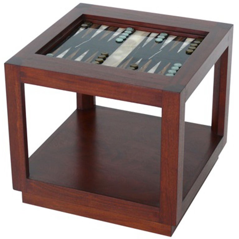 Wood and Marble Backgammon Table