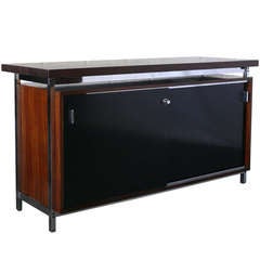 Vintage Rosewood and Chrome Cabinet by Jules Wabbes