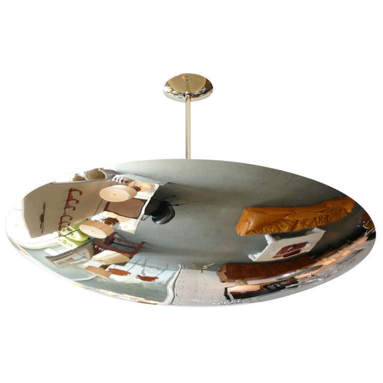 Large Nickel Dome Ceiling Light 3
