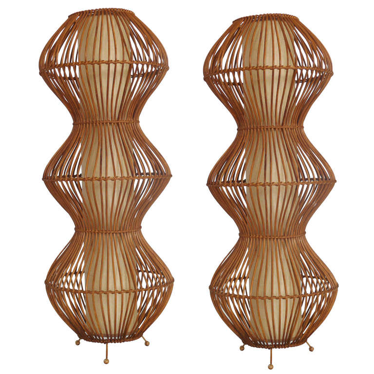 Rattan Table Lamps at 1stdibs