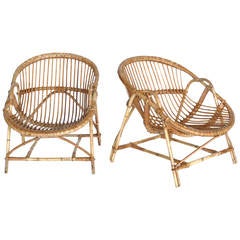 French Rattan and Bamboo Chairs