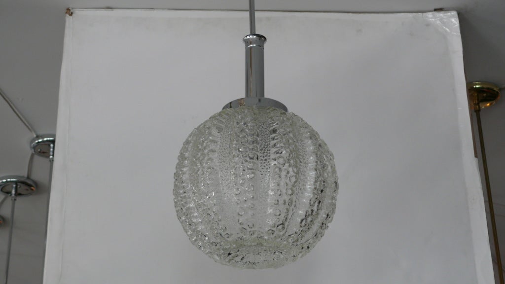 Italian Textured Globe Pendant In Excellent Condition In Beverly Hills, CA