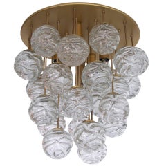 Large Austrian Textured Globe Flush Mount