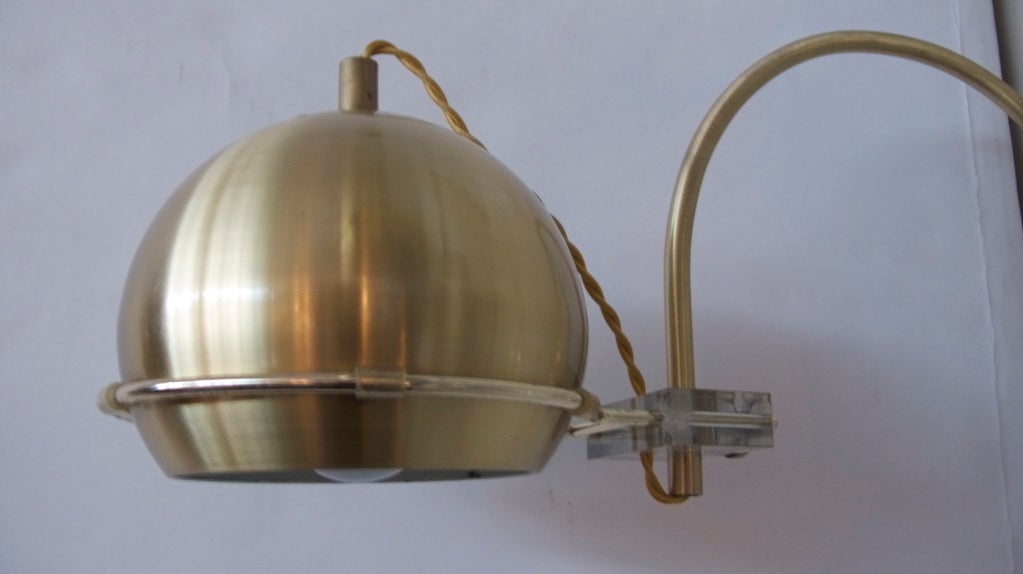 Italian Brass Globe Arc Sconces 2