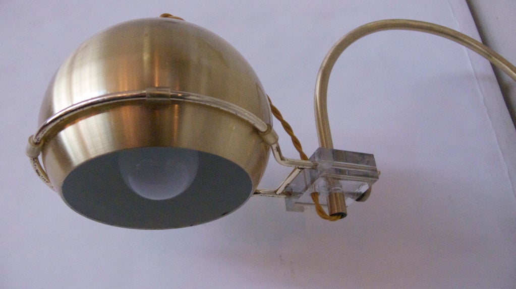 Italian Brass Globe Arc Sconces 3