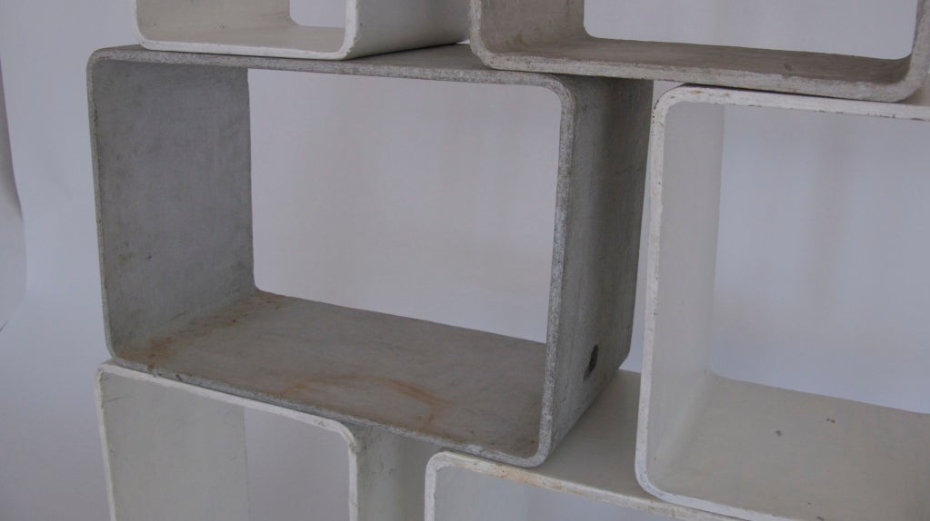 Cement Rare Willy Guhl Modular Cube Shelving