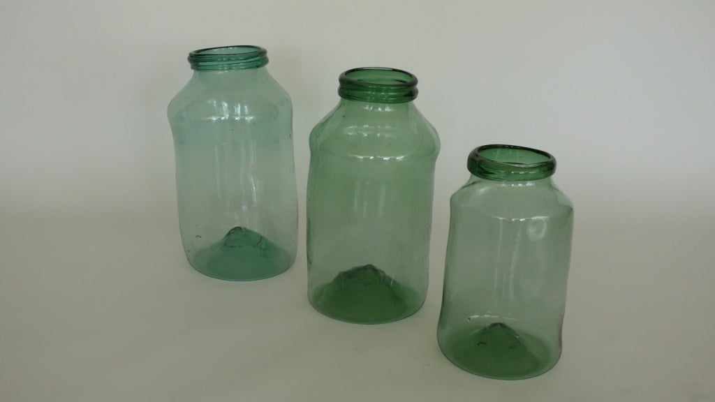 Large French Blown Glass Jugs