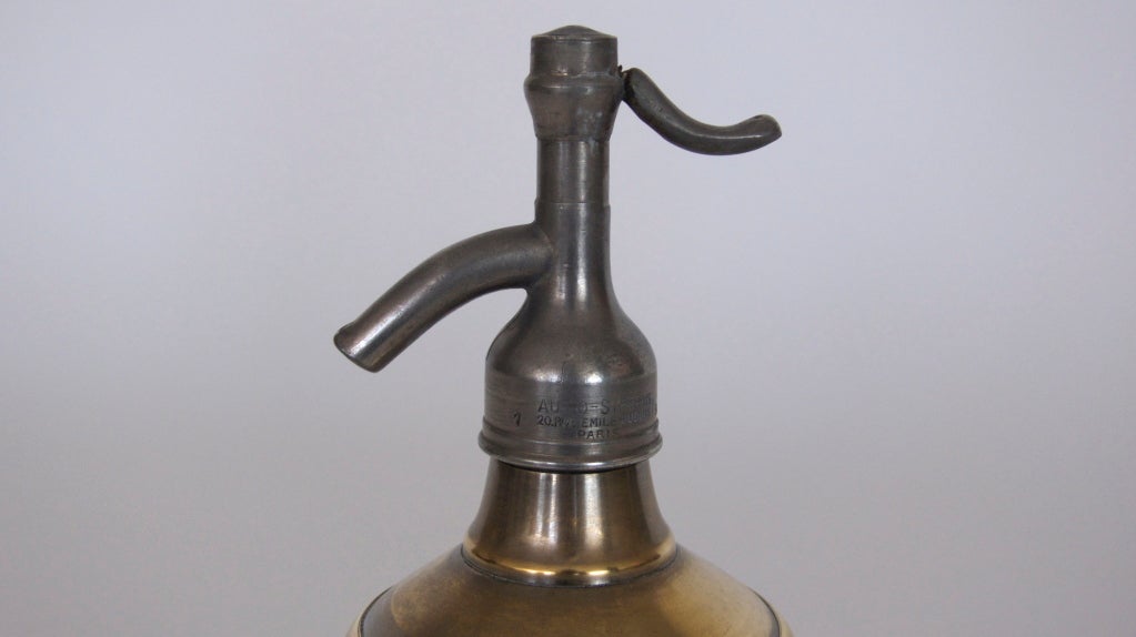 20th Century French Metal and Glass Soda Siphon