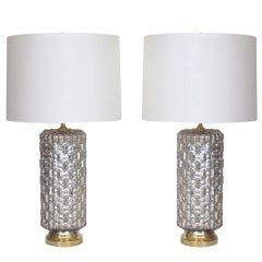 Vintage Pair of Mercury Glass Lamps