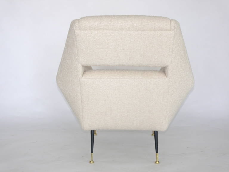 Italian Sculptural Chairs and Matching Ottomans 1