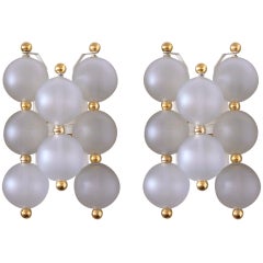 Kinkeldey Brass and Glass Sconces 7