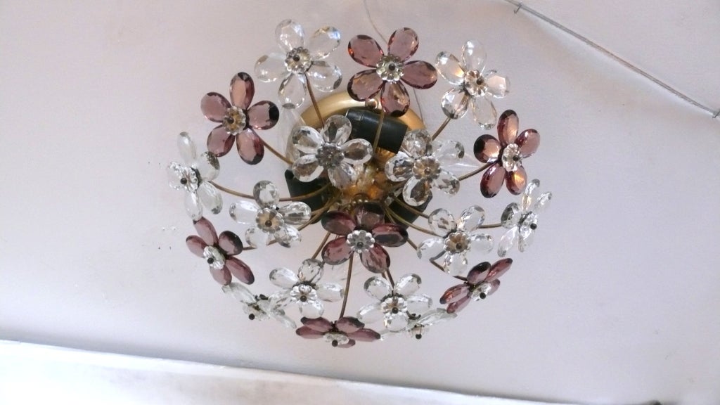 Italian Purple Flower Flush Mount