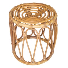 Vintage French Bamboo Stool
