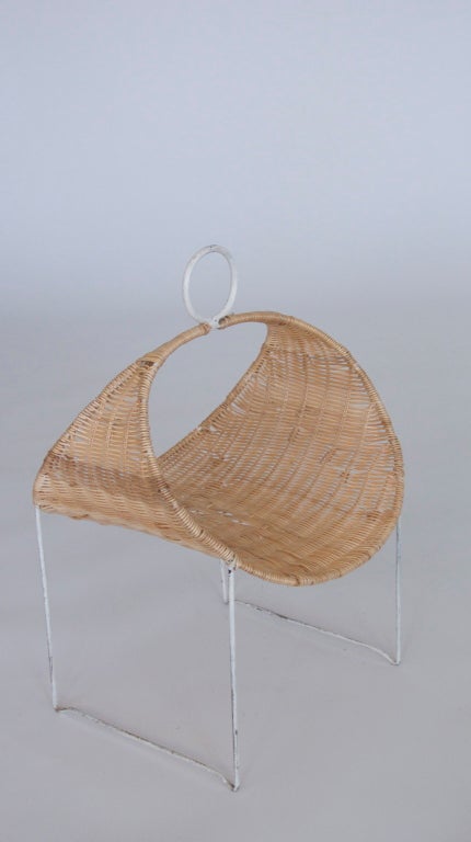 Wicker and Iron Magazine Holder