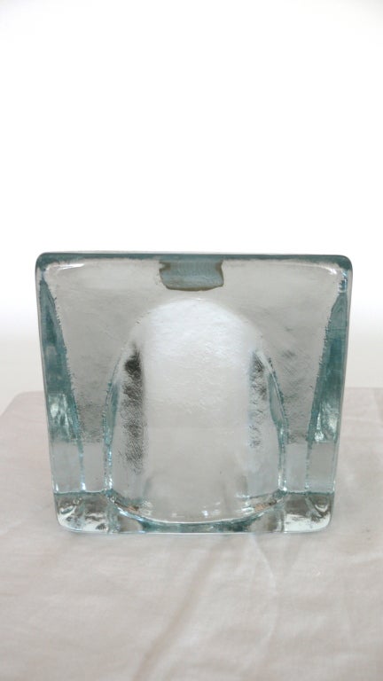 American Thick Curved Glass Bookends by Blenko